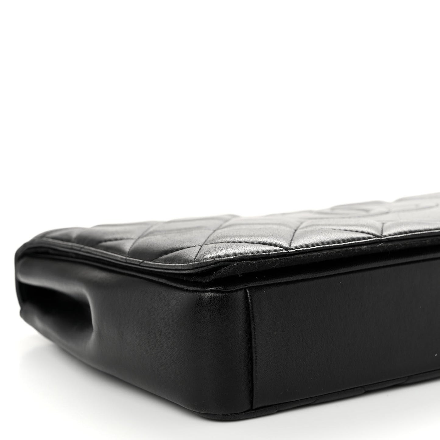 Lambskin Quilted Medium Diamond CC Flap Black