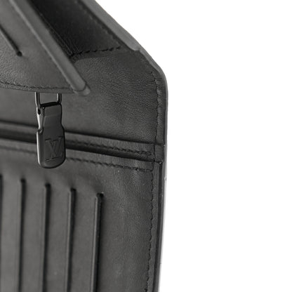 Louis Vuitton Calfskin Monogram Shadow Brazza Wallet Black 7 of 7