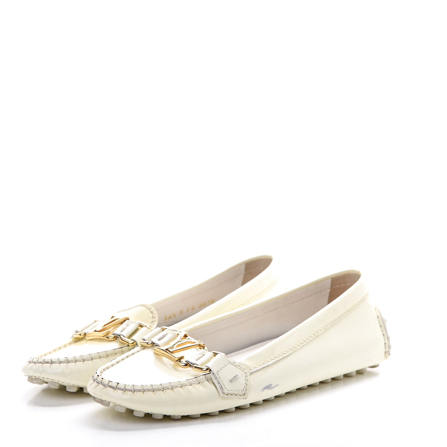 Patent Calfskin Oxford Loafers 36.5 White