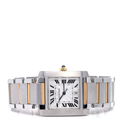 Cartier Stainless Steel 18K Yellow Gold 28mm Tank Francaise Automatic Watch 2 of 4