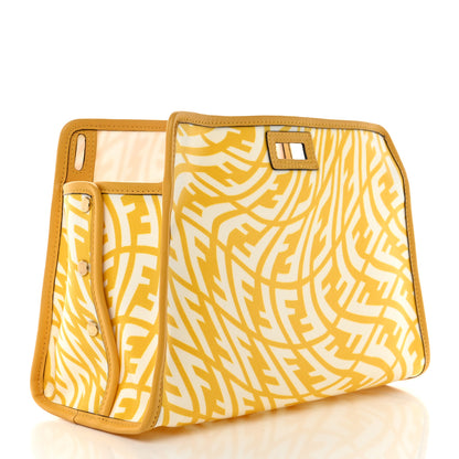 Fendi X SARAH COLEMAN Glazed Canvas Vitello Grace FF Vertigo Mini Peekaboo Defender Cover Mimosa White 3 of 9