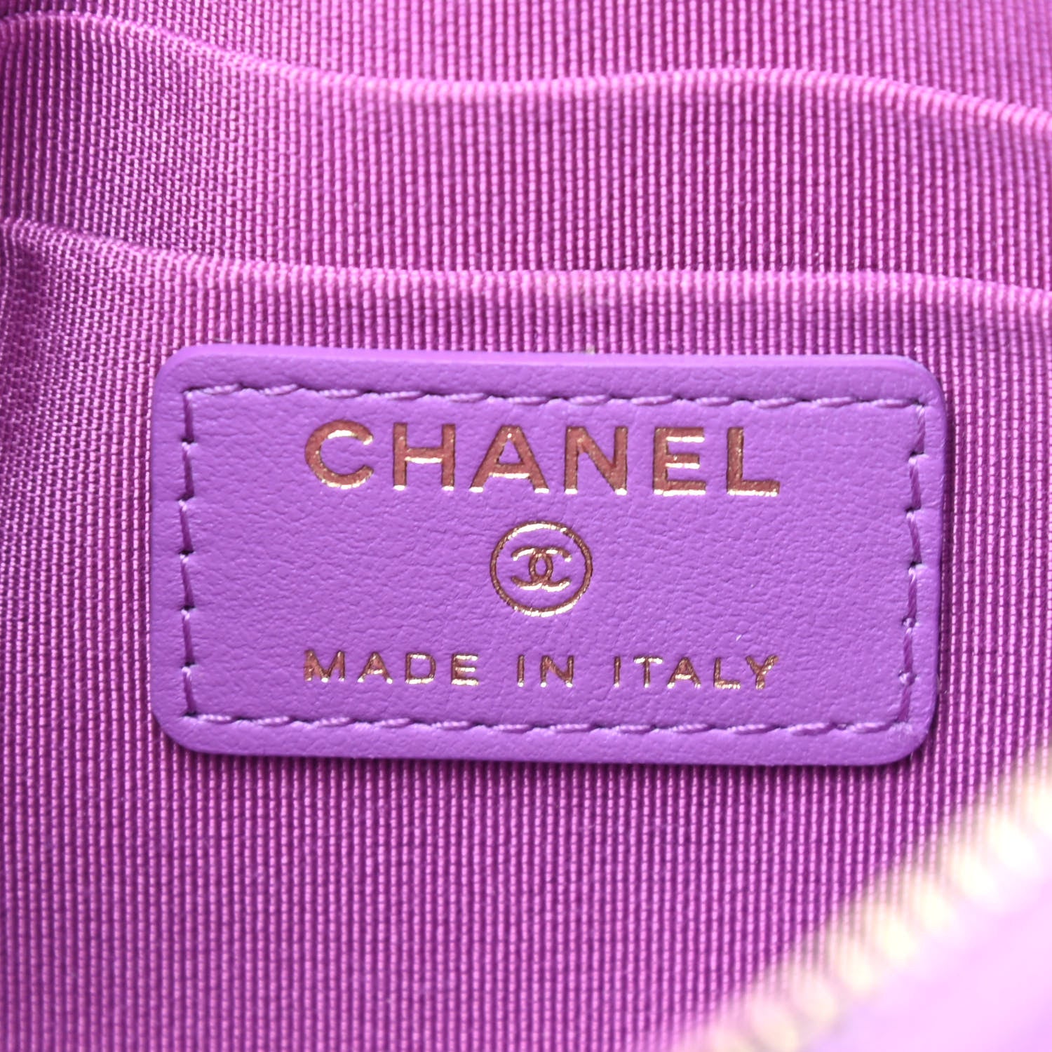 Chanel Patent Quilted Cosmetic Case Purple 6 of 7
