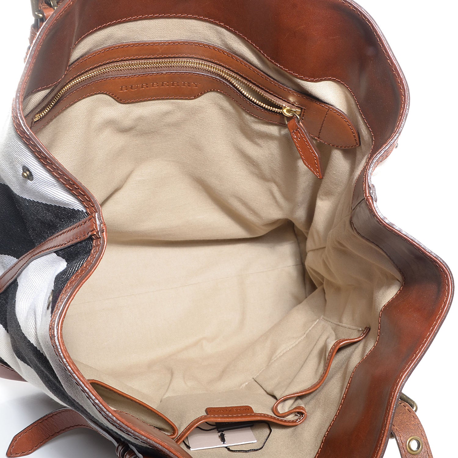 Burberry Canvas Mega Check Medium Orton Tote Pale Beige 7 of 12