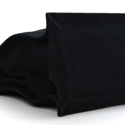 Saint Laurent Linen Calfskin Rive Gauche Tote Black 7 of 8