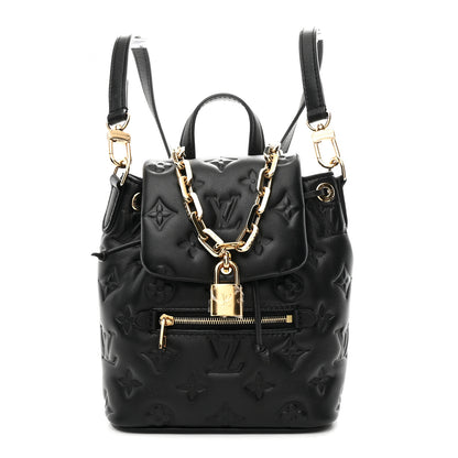 Louis Vuitton Lambskin Embossed Monogram Coussin Mini Backpack Black 1 of 9