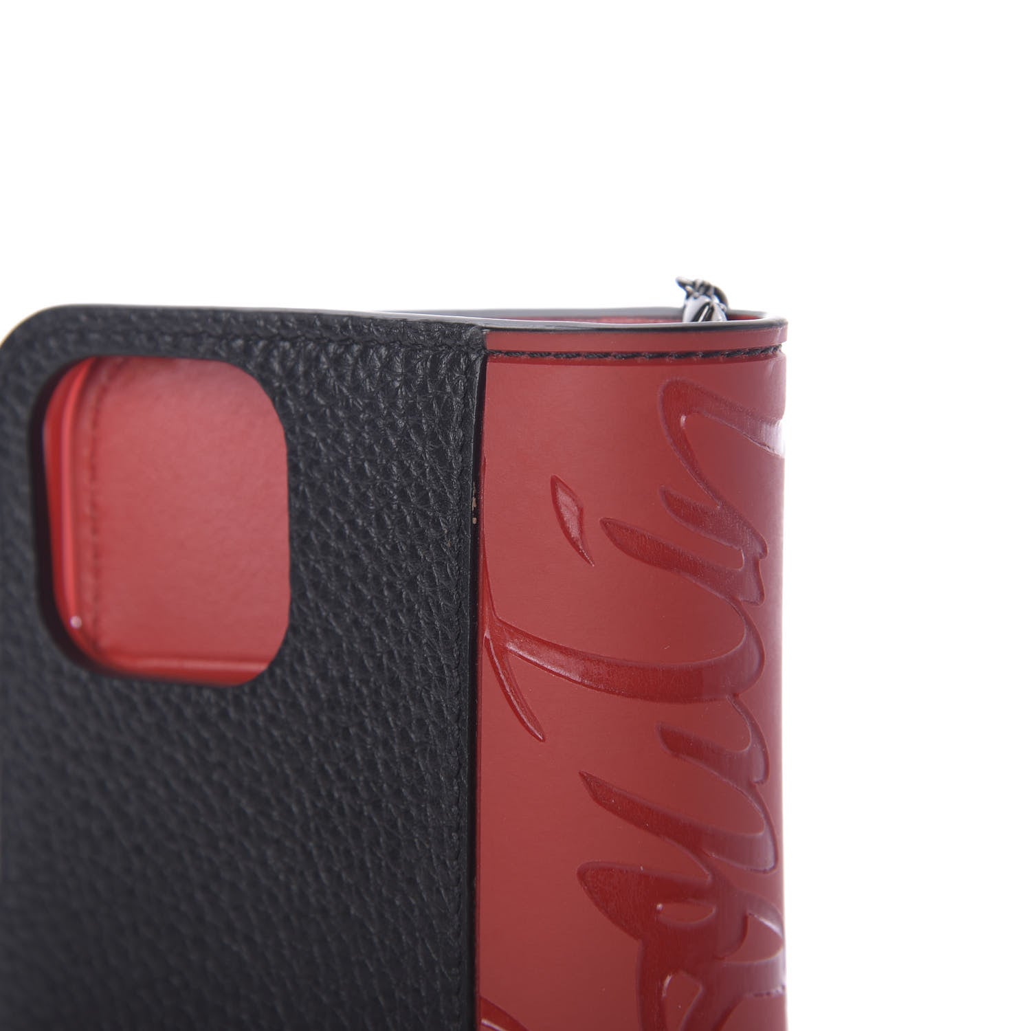 Christian Louboutin Calfskin Loubiflap iPhone 11 Pro Case Black Red 7 of 8