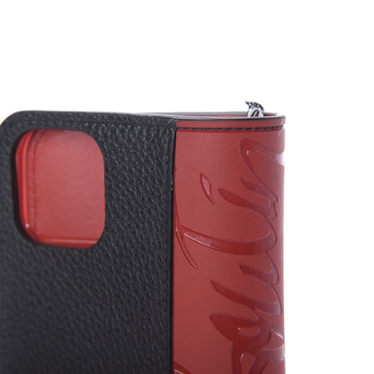 Christian Louboutin Calfskin Loubiflap iPhone 11 Pro Case Black Red 7 of 8
