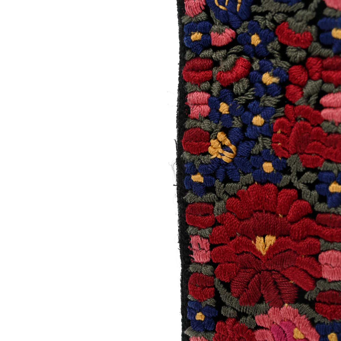 Lambskin Canvas Embroidered Floral Shoulder Strap Multicolor