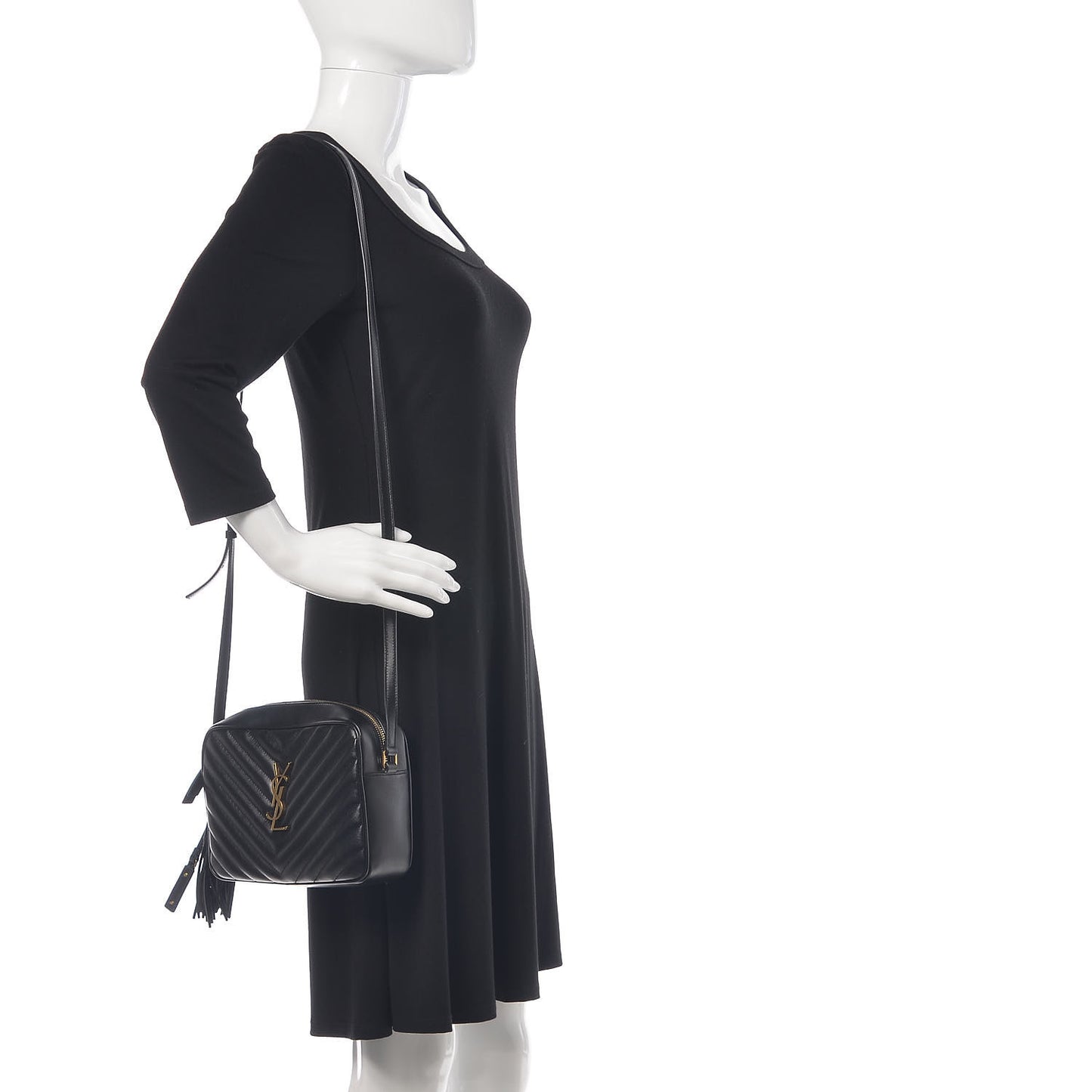 Calfskin Matelasse Monogram Lou Camera Bag Black