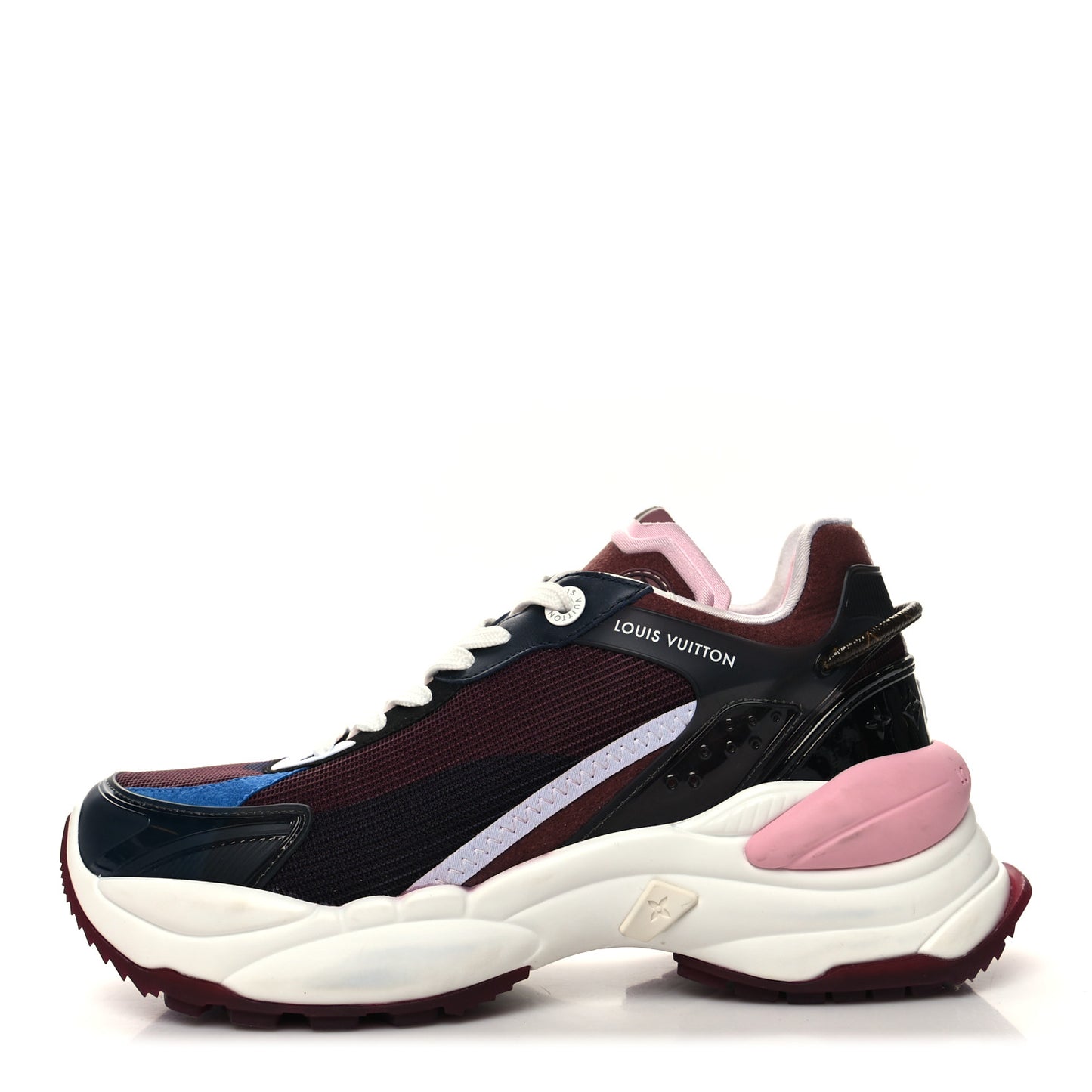Mix Materials Suede Calfskin Run 55 Sneakers 37 Burgundy