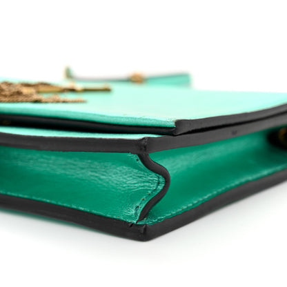 Saint Laurent Laminated Calfskin Classic Monogram Kate Tassel Chain Wallet Green 10 of 14