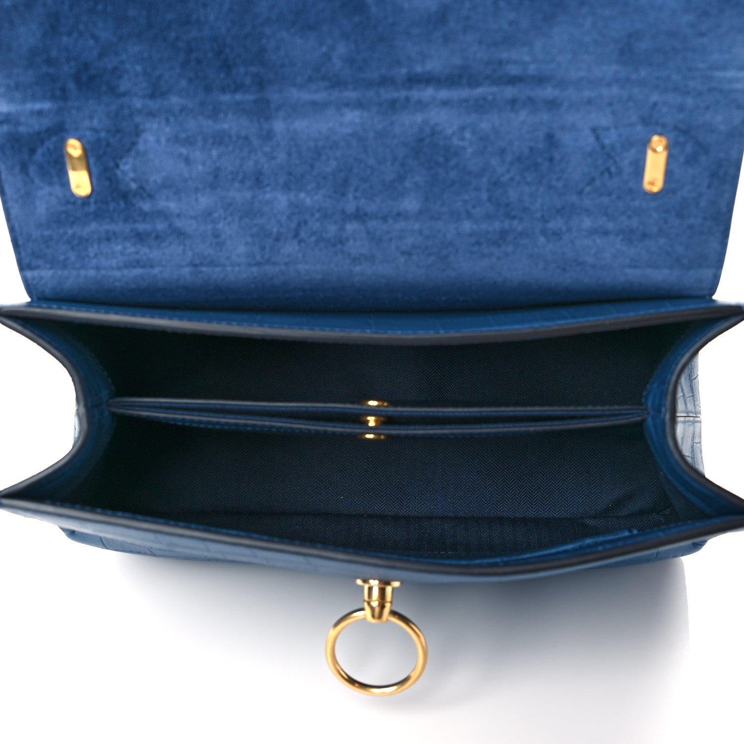 Mulberry Shiny Croc Calfskin Embossed Micro Seaton Blue 4 of 8