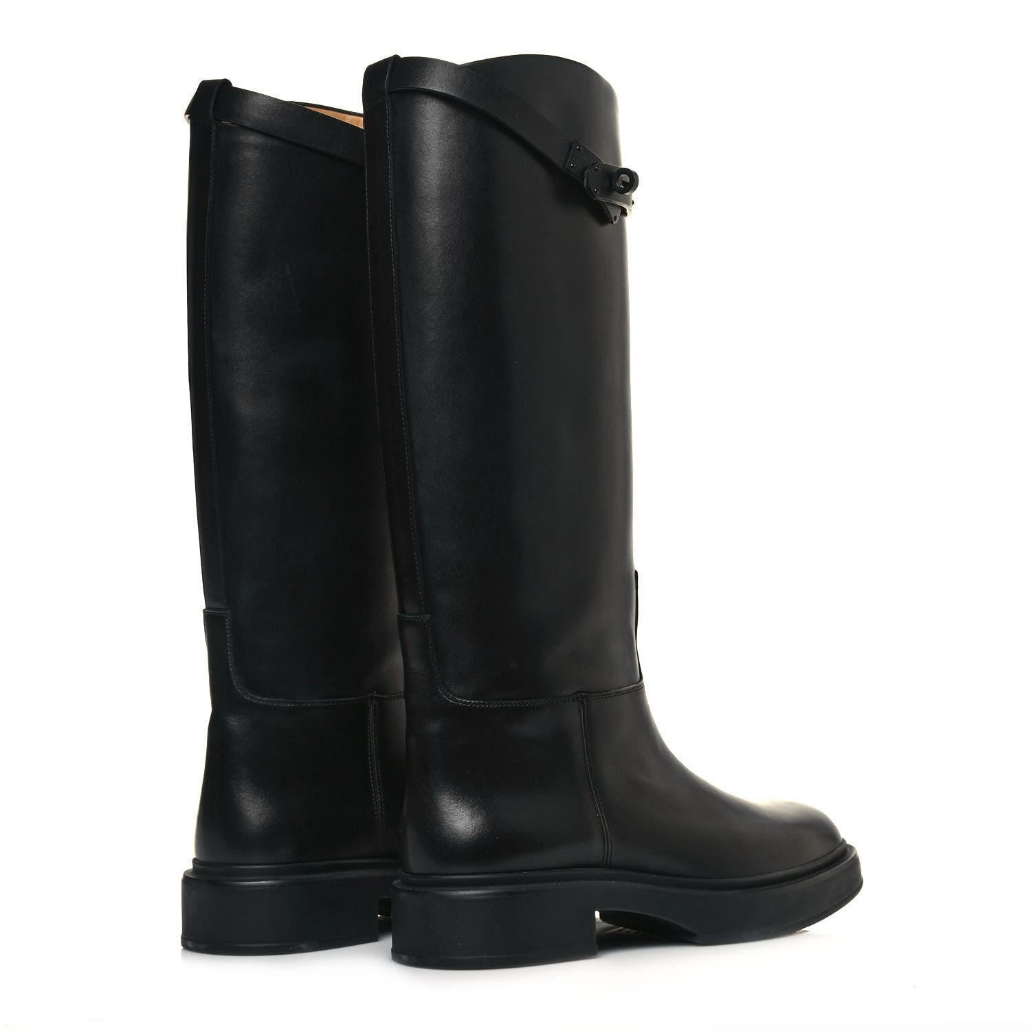 Hermes Calfskin Variation Monochromatic Boots 36 Black 4 of 9