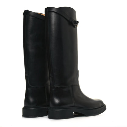Hermes Calfskin Variation Monochromatic Boots 36 Black 4 of 9