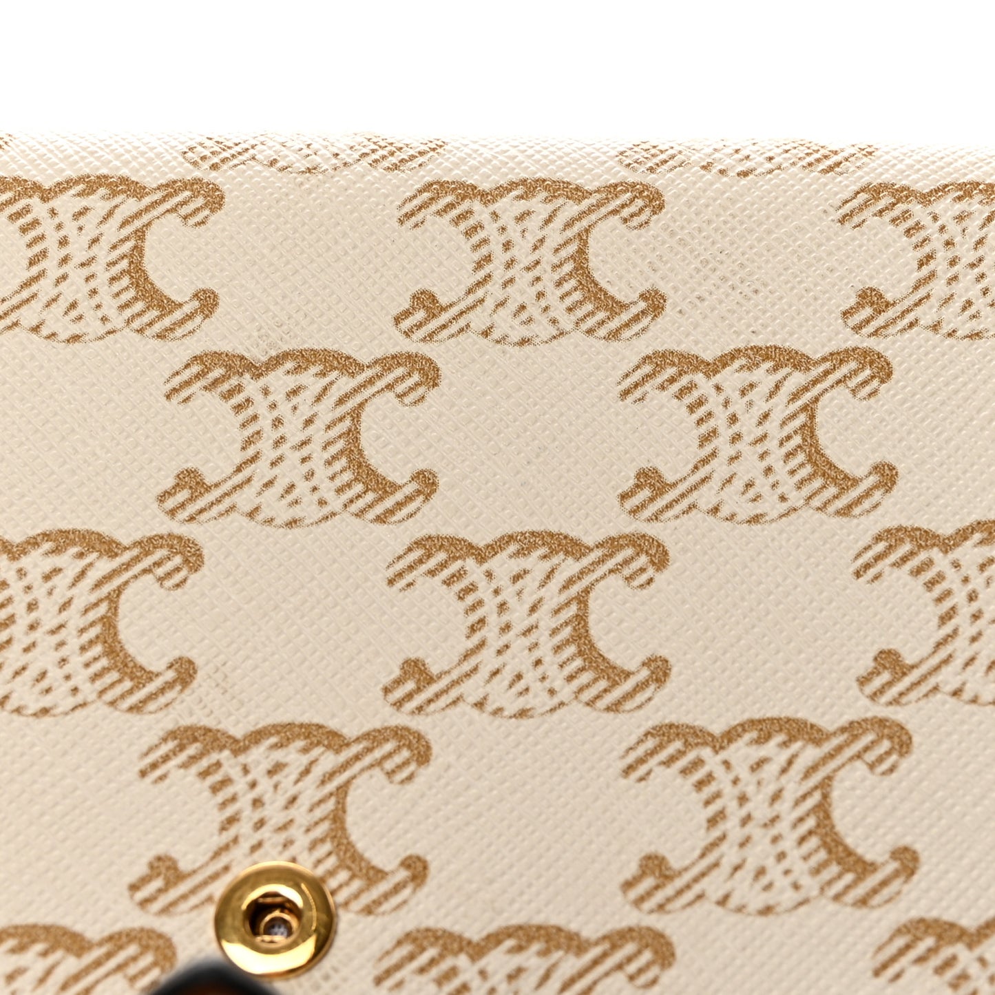 Canvas Triomphe Medium Strap Wallet White