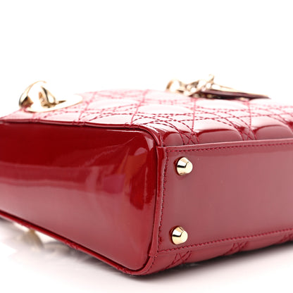 Christian Dior Patent Cannage Mini Lady Dior Red 8 of 10
