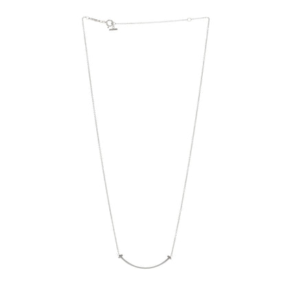 Tiffany Sterling Silver Small T Smile Pendant Necklace 3 of 6