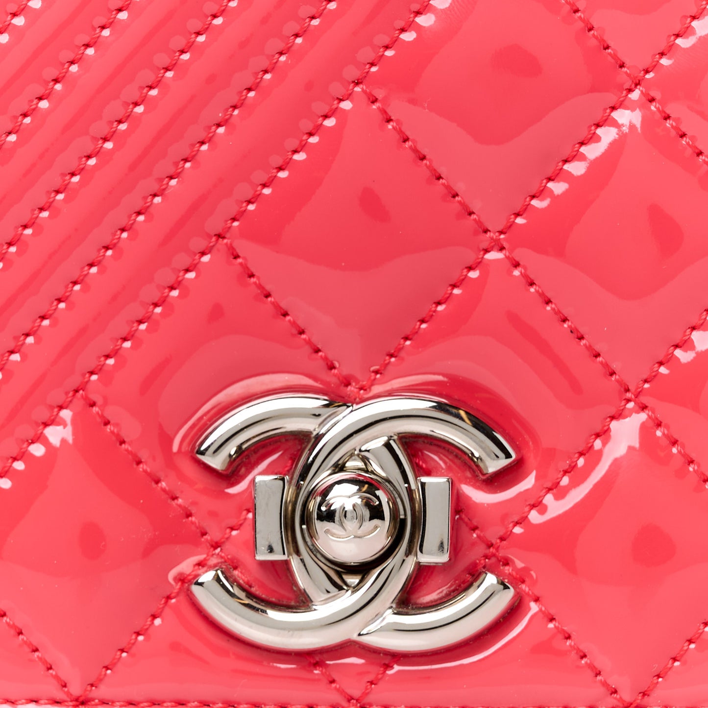 Patent Quilted Small Coco Boy Flap Pink