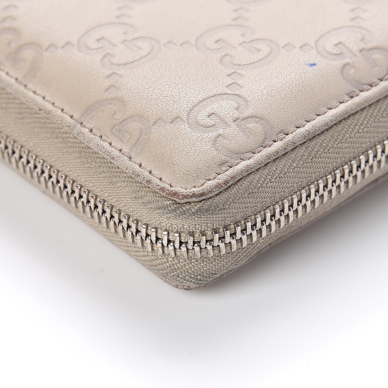Gucci Guccissima Large Twins Zip Around Wallet White 12 of 17