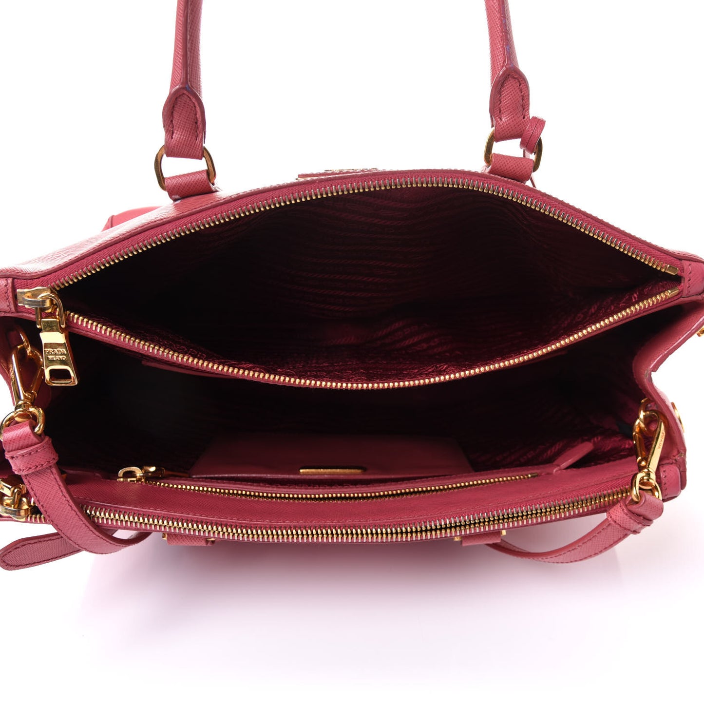 Saffiano Medium Galleria Double Zip Tote Geranio