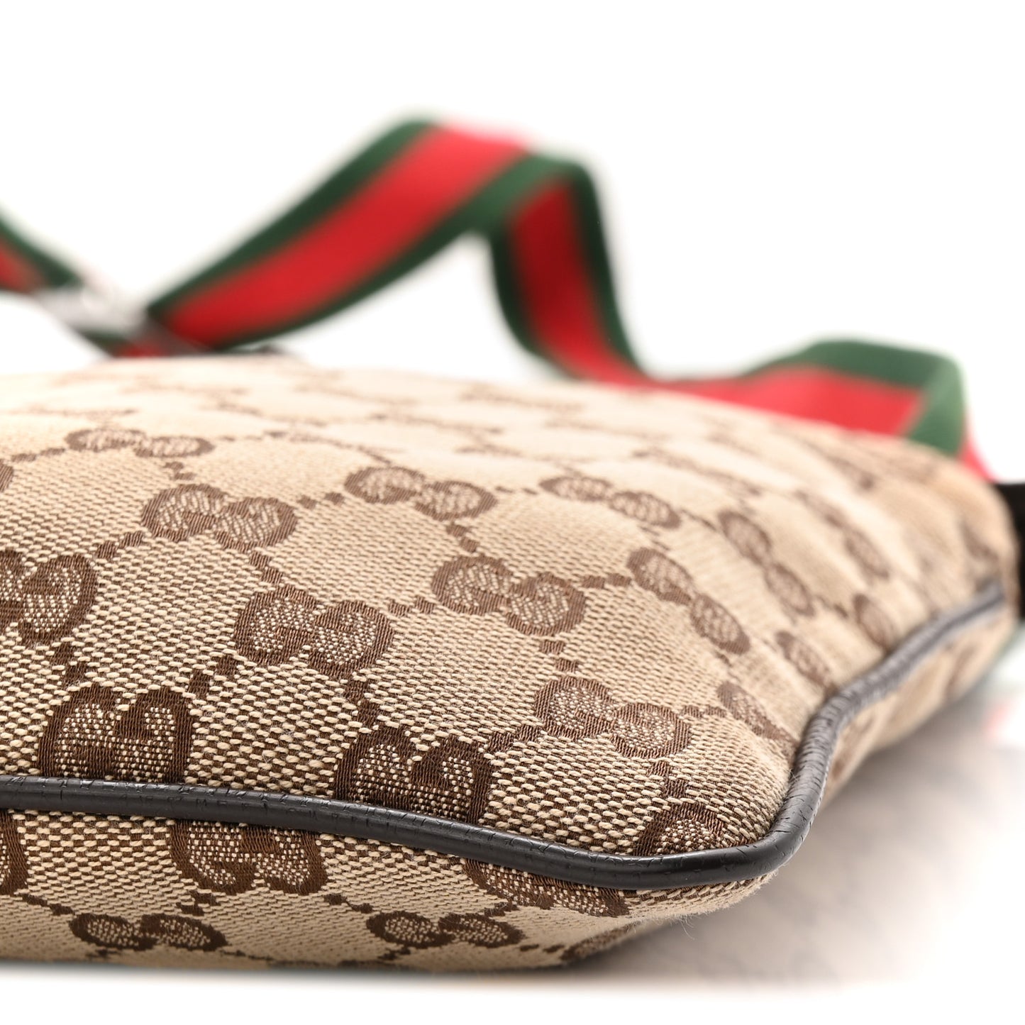 Monogram Web Small Flat Messenger Bag Brown