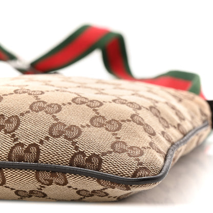 Gucci Monogram Web Small Flat Messenger Bag Brown 18 of 19