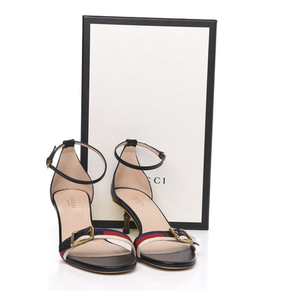 Gucci Calfskin Grosgrain Sylvie Sandals 38 Black 8 of 8