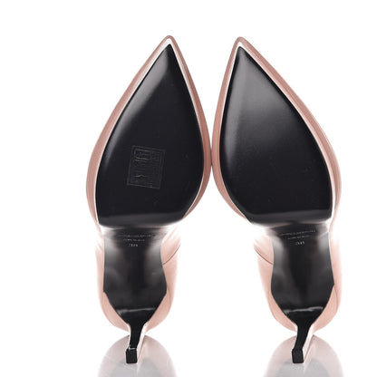 Saint Laurent Pebbled Patent Calfskin Janis 105 Platform Pumps 38 Pale Pink 5 of 9