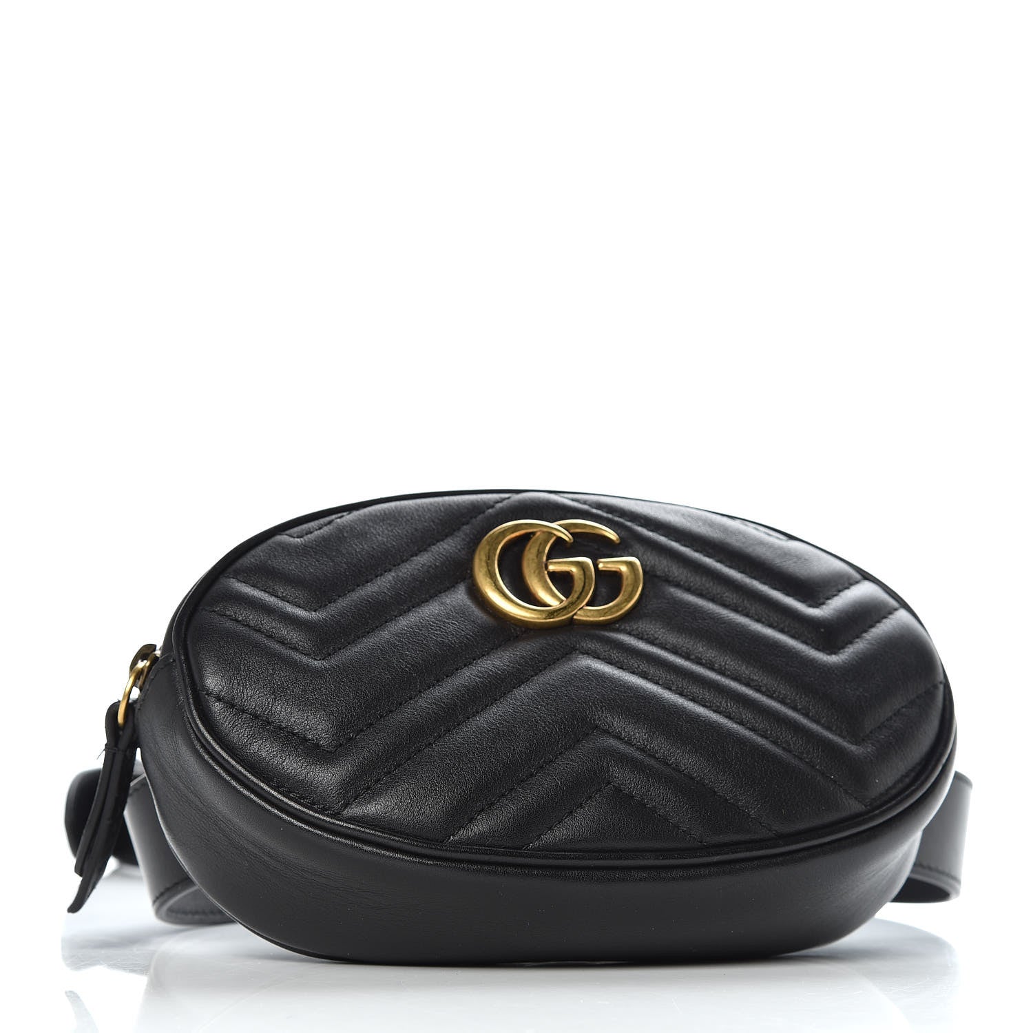 Gucci Calfskin Matelasse GG Marmont Belt Bag 95 38 Black 4 of 10