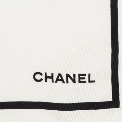 Chanel Silk X-Ray Scarf White Black 3 of 5