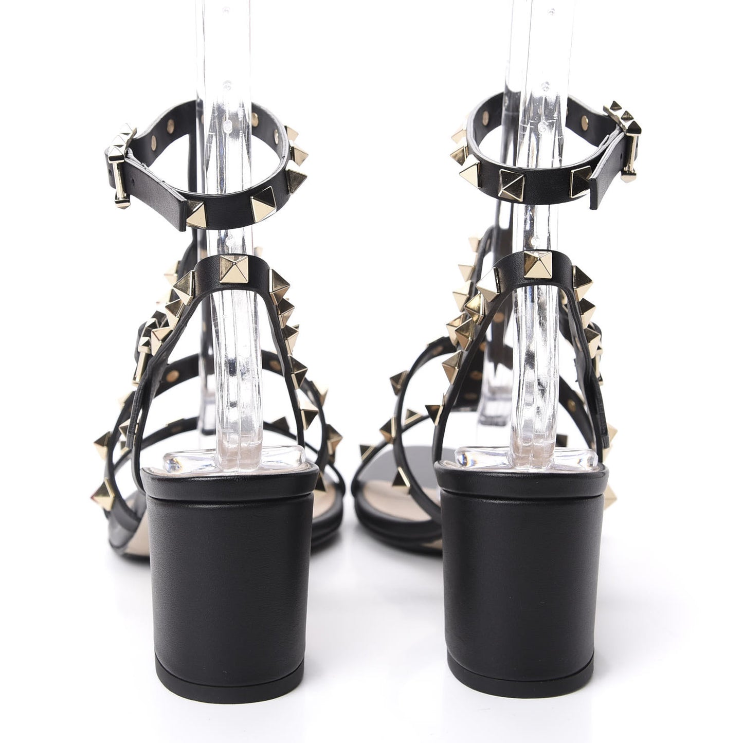 Calfskin Rockstud 60mm City Sandals 36 Black