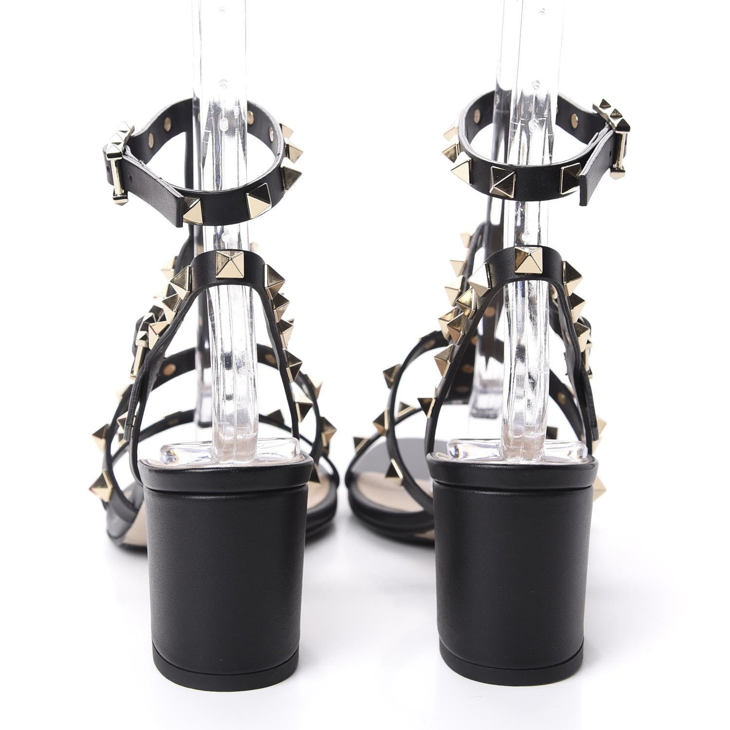 Valentino Garavani Calfskin Rockstud 60mm City Sandals 36 Black 6 of 9
