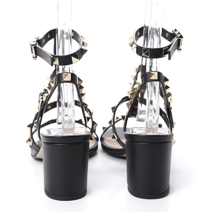 Valentino Garavani Calfskin Rockstud 60mm City Sandals 36 Black 6 of 9