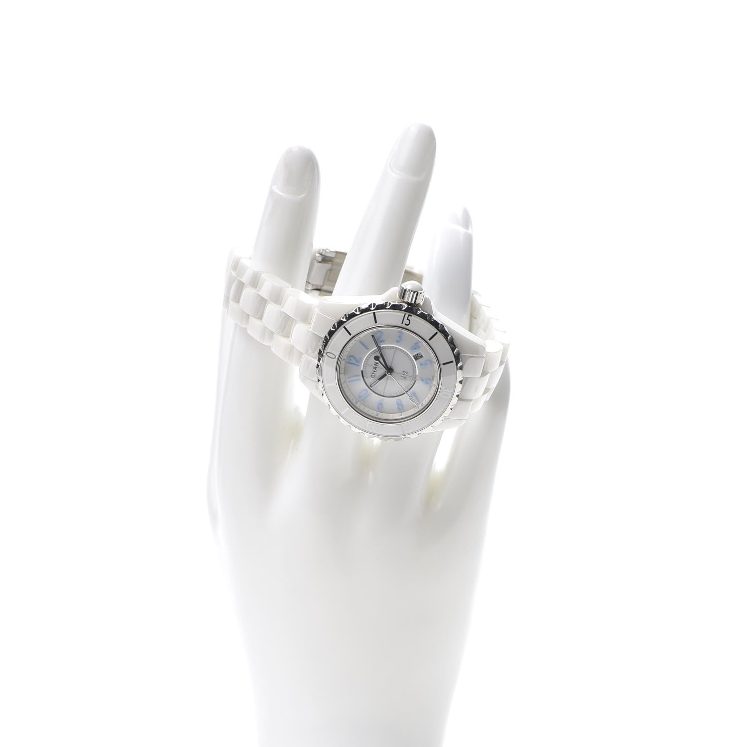 Chanel Stainless Steel Ceramic 33mm J12 Quartz Watch Blue 4 of 6