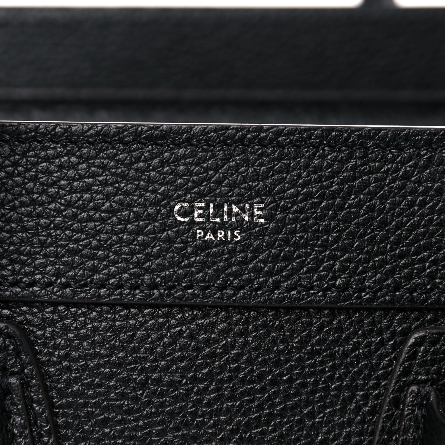 Celine Drummed Calfskin Nano Luggage Black 6 of 10