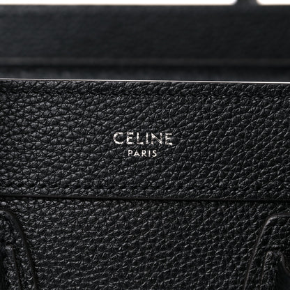Celine Drummed Calfskin Nano Luggage Black 6 of 10