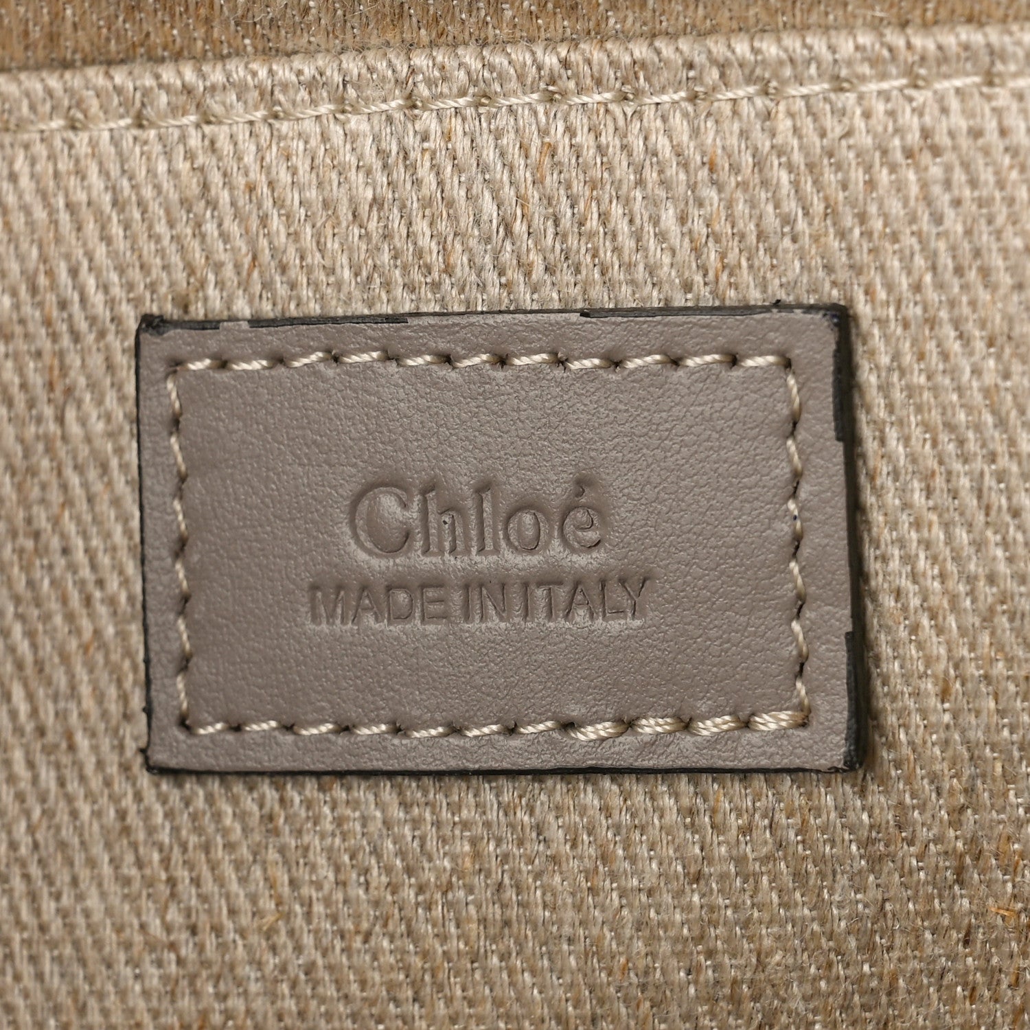 Chloe Linen Calfskin Medium Woody Ribbon Tote Grey 6 of 8