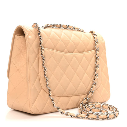 Chanel Caviar Quilted Jumbo Single Flap Beige Clair 3 of 10