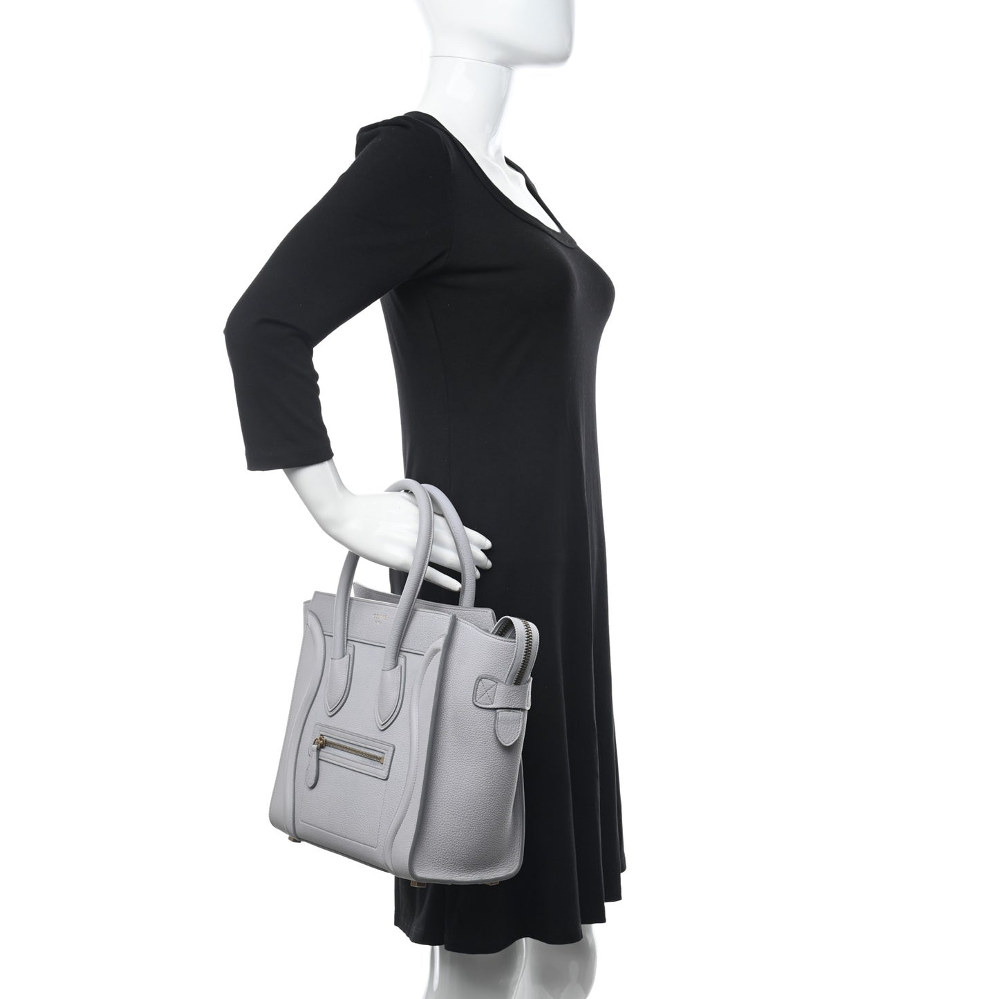 Drummed Calfskin Micro Luggage Light Grey