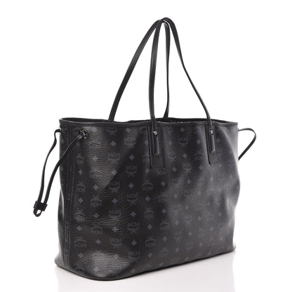 MCM Visetos Large Liz Reversible Shopper Tote Black 6 of 16