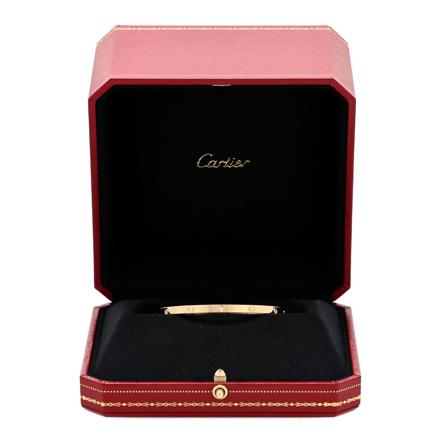 18K Yellow Gold 6 Diamond Small LOVE Bracelet 16