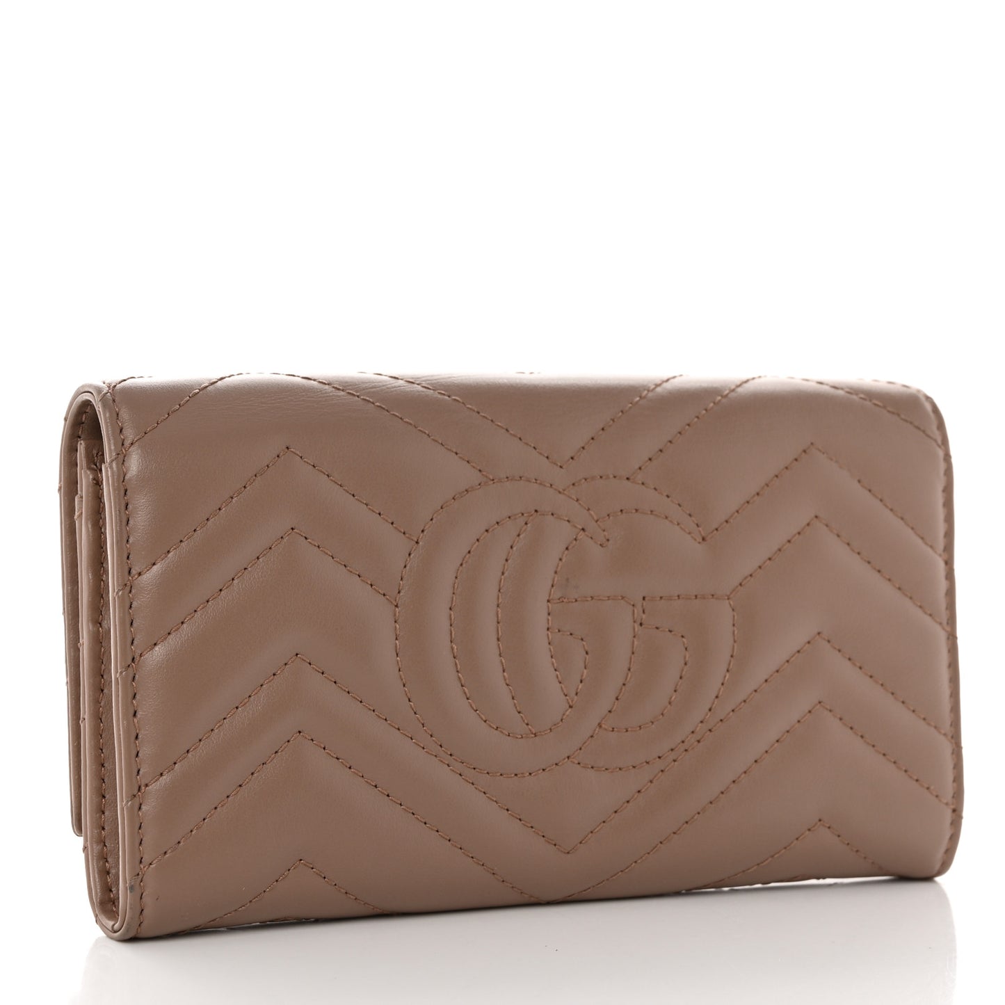 Calfskin Matelasse GG Marmont Continental Wallet Porcelain Rose