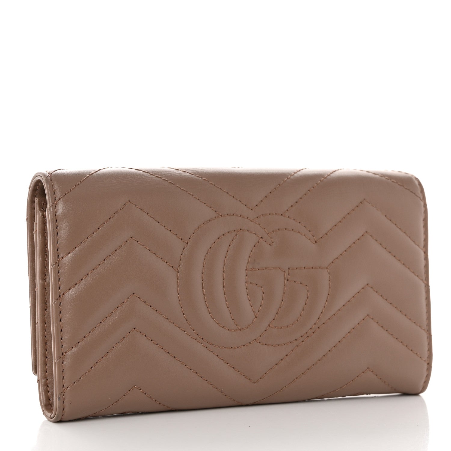 Gucci Calfskin Matelasse GG Marmont Continental Wallet Porcelain Rose 4 of 8