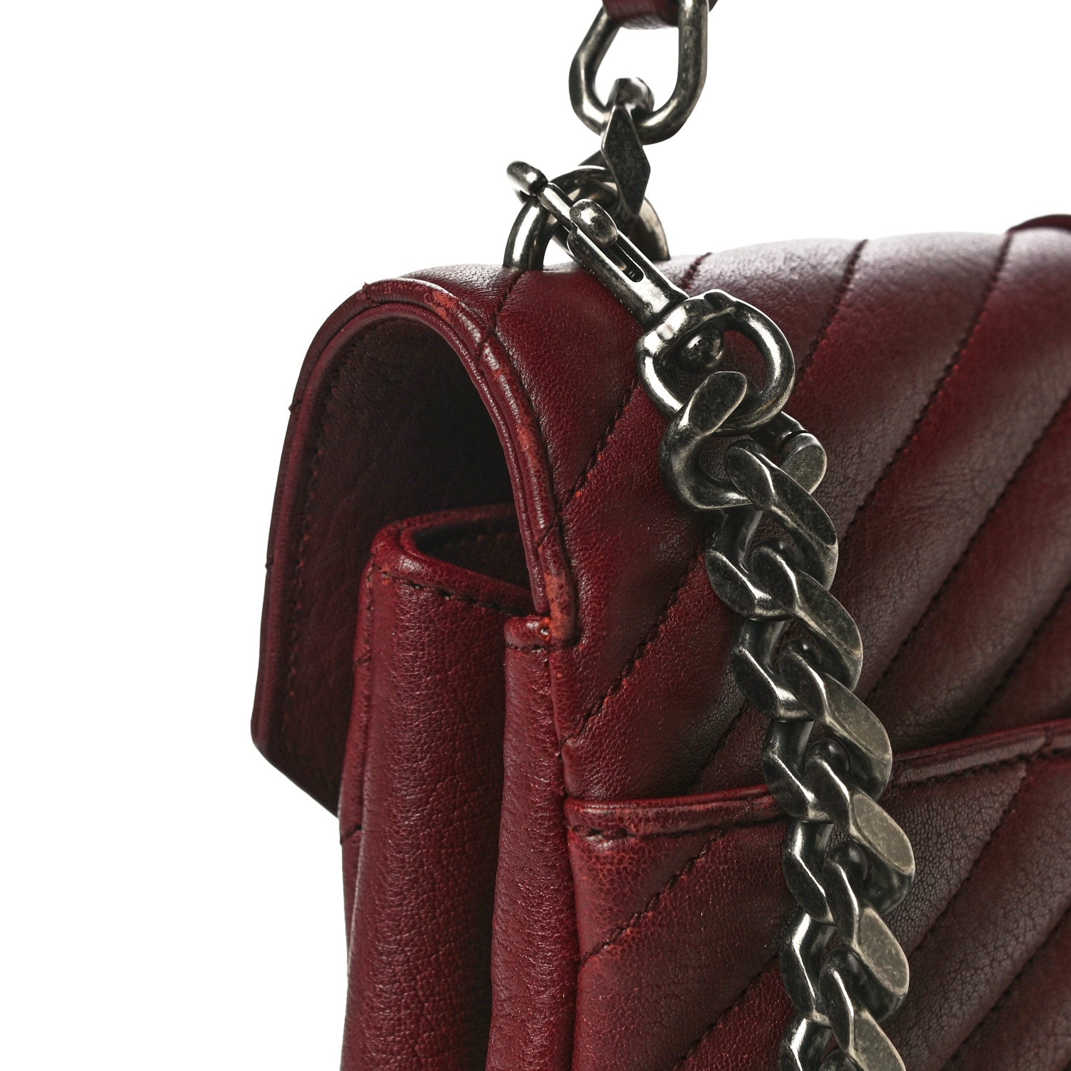 Saint Laurent Sheepskin Matelasse Chevron Monogram Medium College Bag Rouge Legion 24 of 24