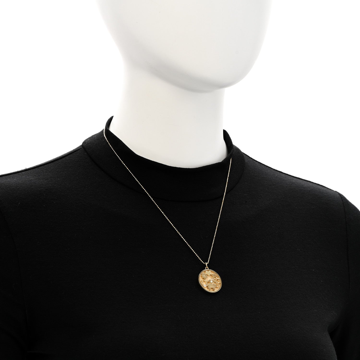 Jennifer Meyer 18K Yellow Gold Diamond Good Luck Pendant Necklace 2 of 5