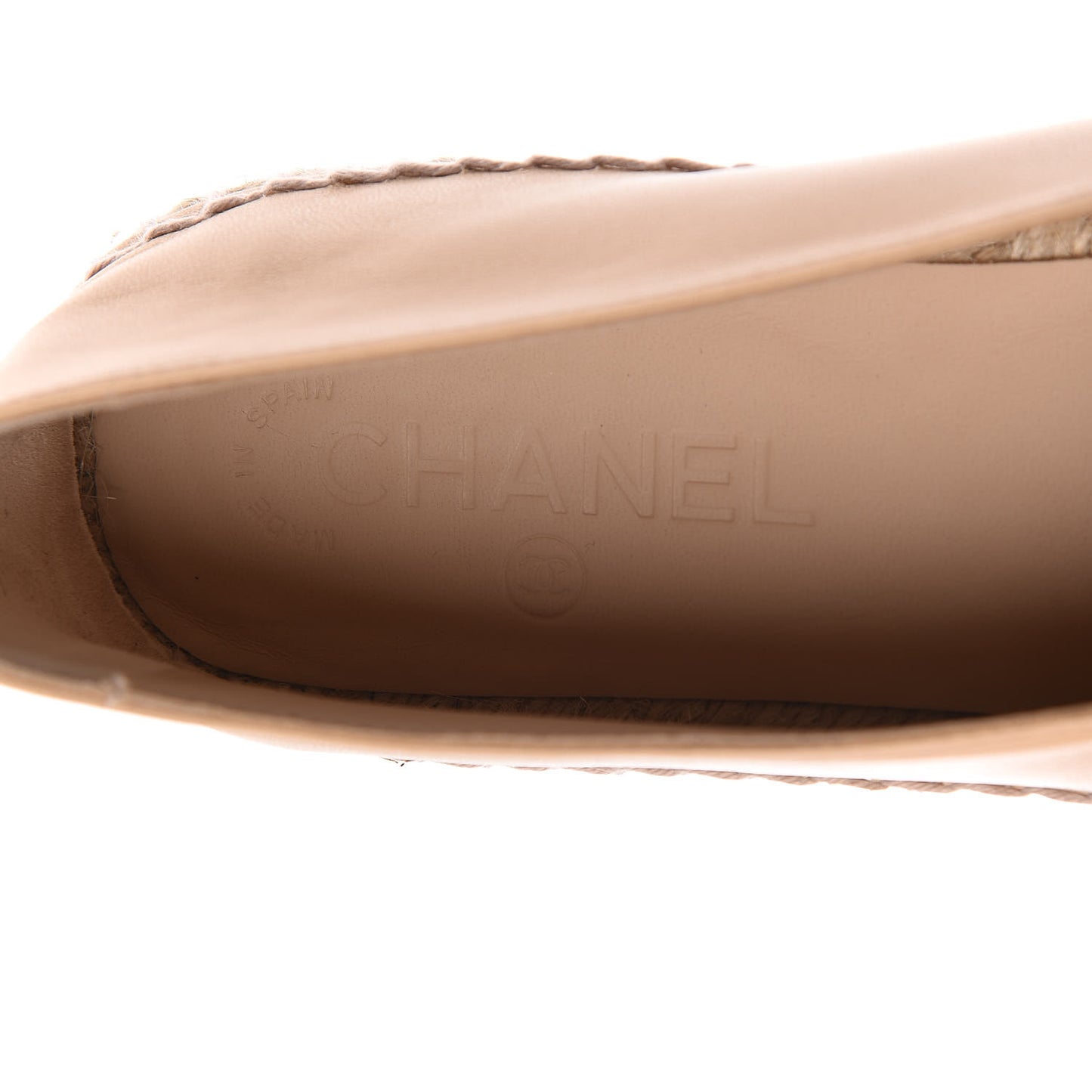 Lambskin CC Espadrilles 40 Beige Black