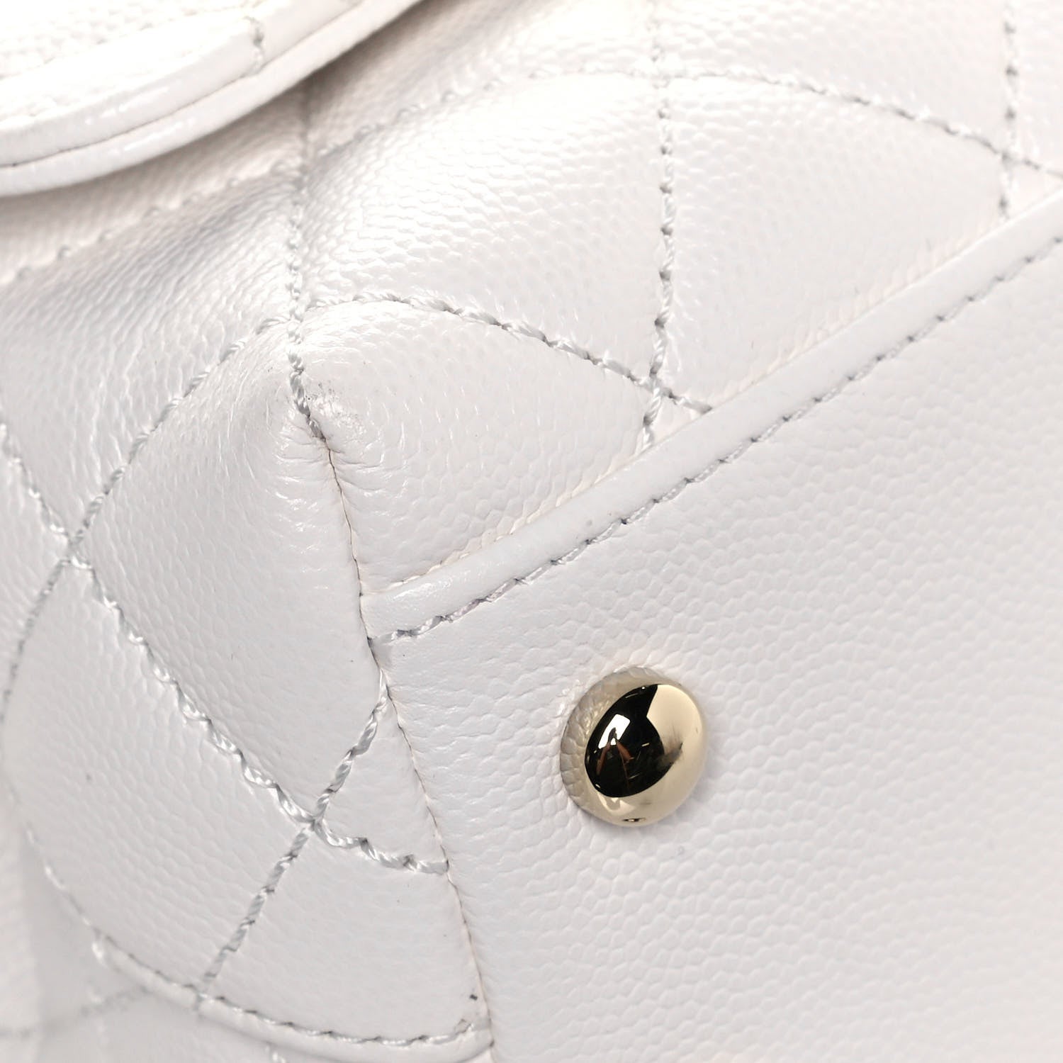Chanel Caviar Quilted Extra Mini Coco Handle Flap White 9 of 13