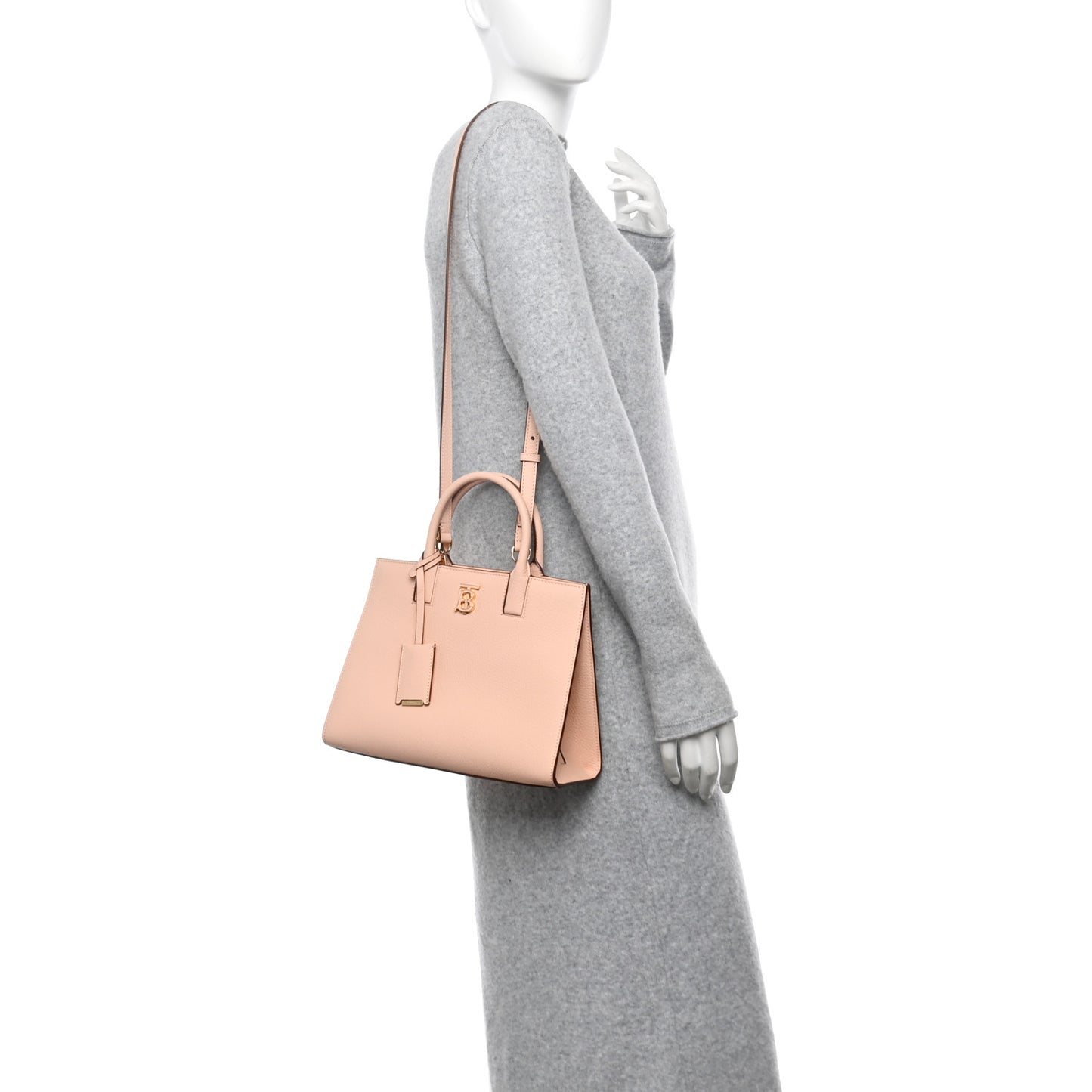 Grainy Calfskin Mini Frances Tote Peach Pink