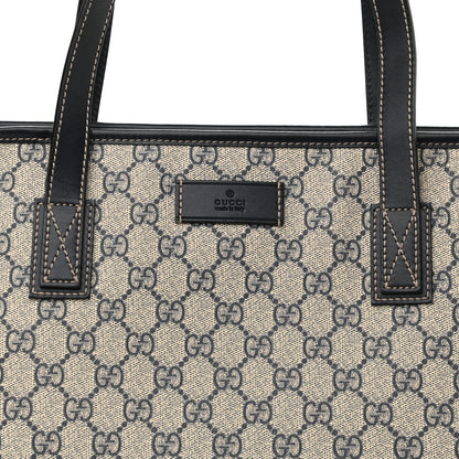 Gucci GG Supreme Monogram Medium Zippered Shopping Tote Navy 8 of 11
