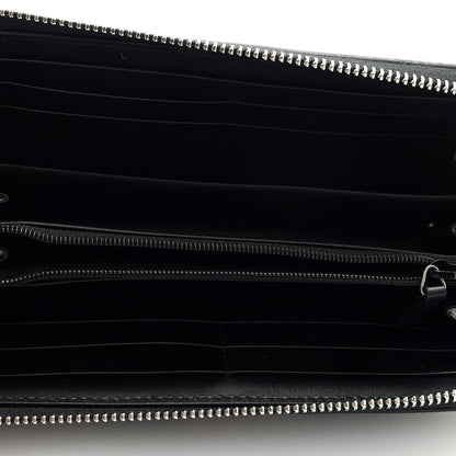 Gucci GG Supreme Monogram Kingsnake Zip Around Wallet Black Grey 5 of 6
